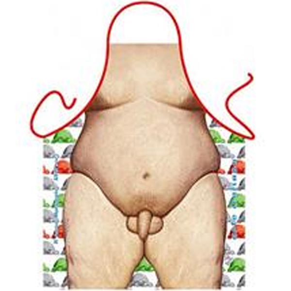 Zástěra s potiskem - Tlustý nahý chlap