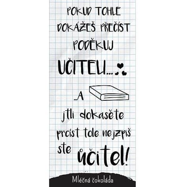 Dárková mléčná čokoláda - Poděkuj učiteli