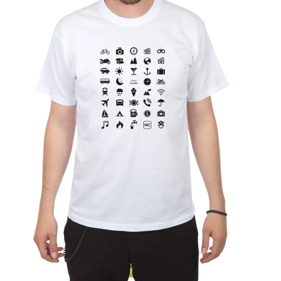 Tričko pro cestovatele s ikonami XXXL