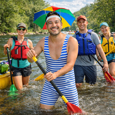 Retro plavky námořnické - pánské