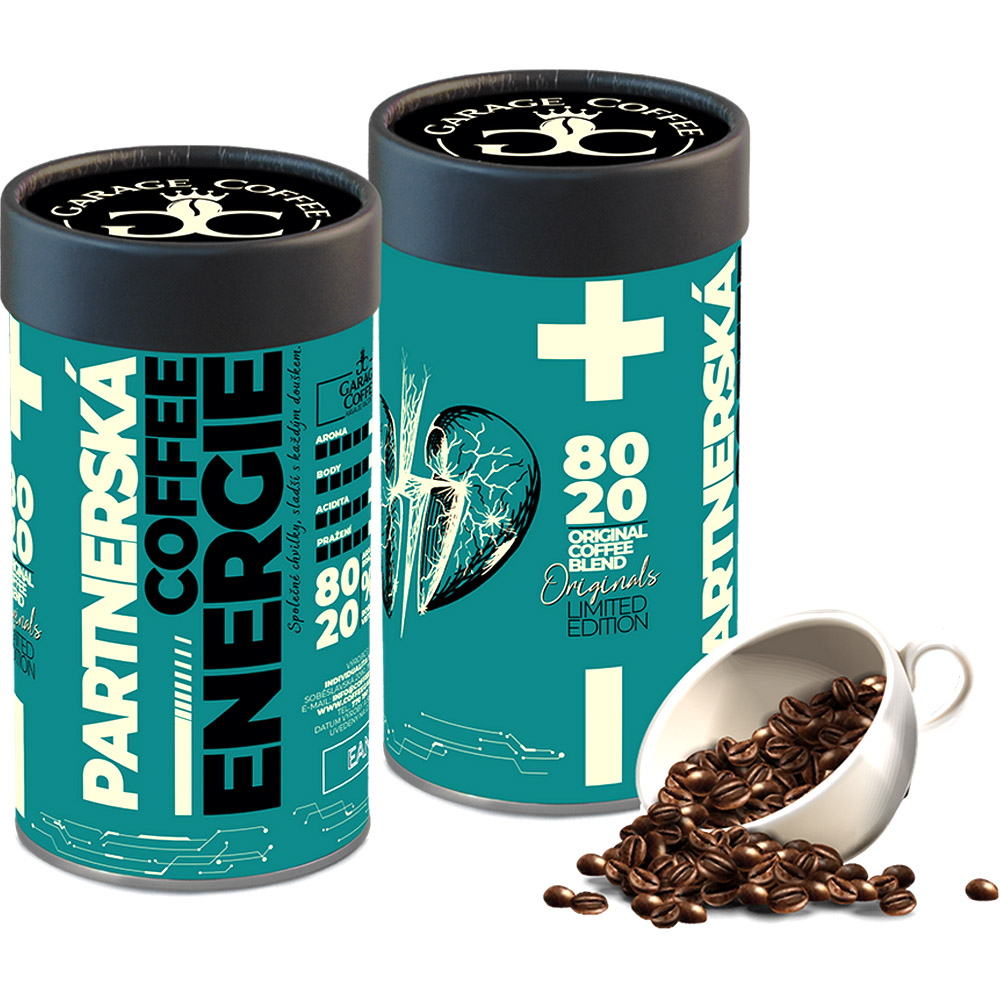 Partnerská coffee energie 250g papírová tuba - zrnková káva