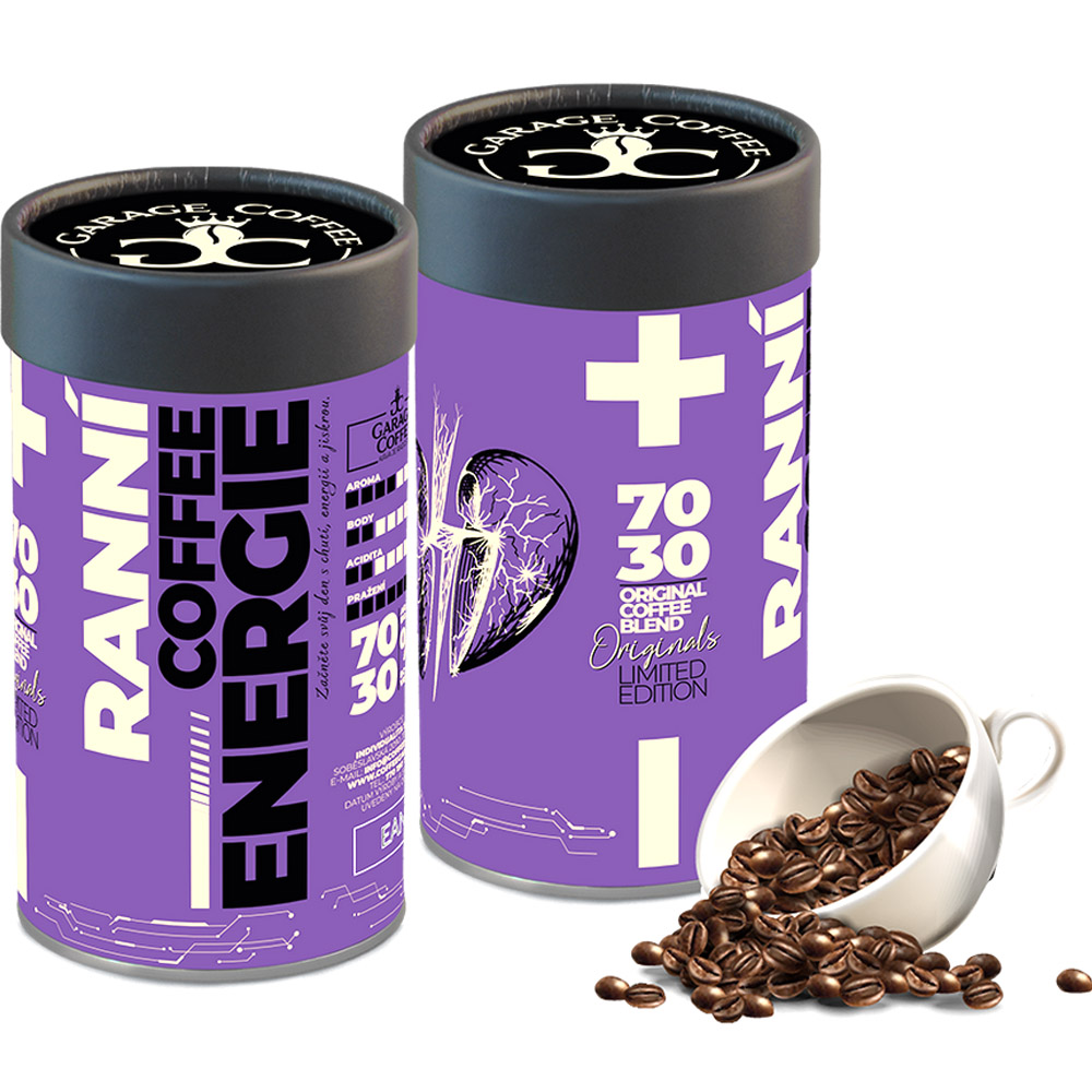 Ranní coffee energie 250g papírová tuba - zrnková káva
